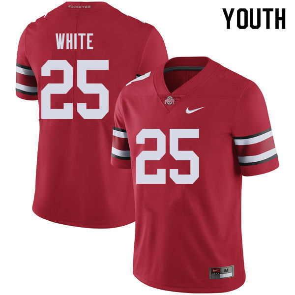 Ohio State Buckeyes Brendon White Youth #25 Red Authentic Stitched College Football Jersey